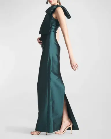Sachin & Babi Bonnie One-Shoulder Bow Column Gown | Thumbnail 3 Sachin & Babi Bonnie One-Shoulder Bow Column Gown | Thumbnail 3