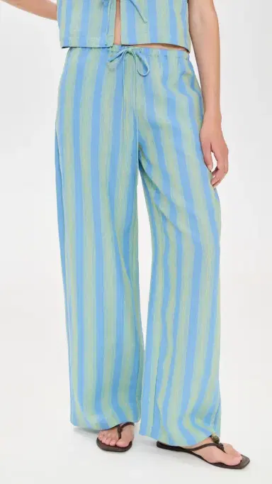 STAUD Mateo Linen Pants eaport tripe | Thumbnail 2 STAUD Mateo Linen Pants eaport tripe | Thumbnail 2