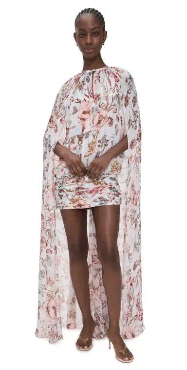 Hemant and Nandita Ruched Cape Mini Dress Blue | Thumbnail 1 Hemant and Nandita Ruched Cape Mini Dress Blue | Thumbnail 1