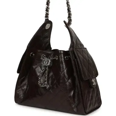 Chanel Chanel Small 25 Hobo Bag Dark Brown Shiny Aged Calfskin Silver Hardware | Thumbnail 5 Chanel Chanel Small 25 Hobo Bag Dark Brown Shiny Aged Calfskin Silver Hardware | Thumbnail 5