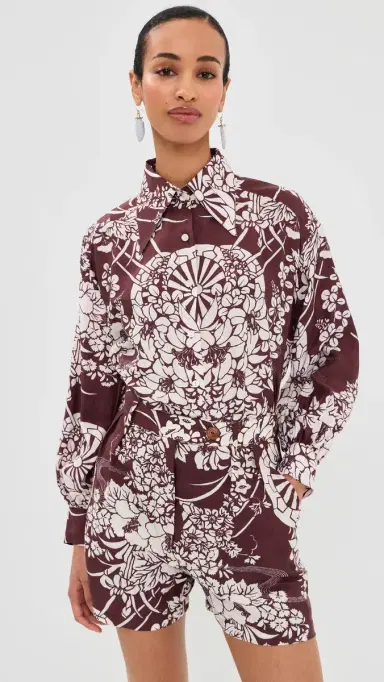 Alix of Bohemia Emery Auburn poke ilk Shirt Dark Brown | Thumbnail 2 Alix of Bohemia Emery Auburn poke ilk Shirt Dark Brown | Thumbnail 2
