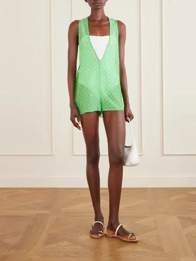 Kiki de Montparnasse Kiki Polka-dot Cotton And Silk-blend Coverup | Thumbnail 2 Kiki de Montparnasse Kiki Polka-dot Cotton And Silk-blend Coverup | Thumbnail 2