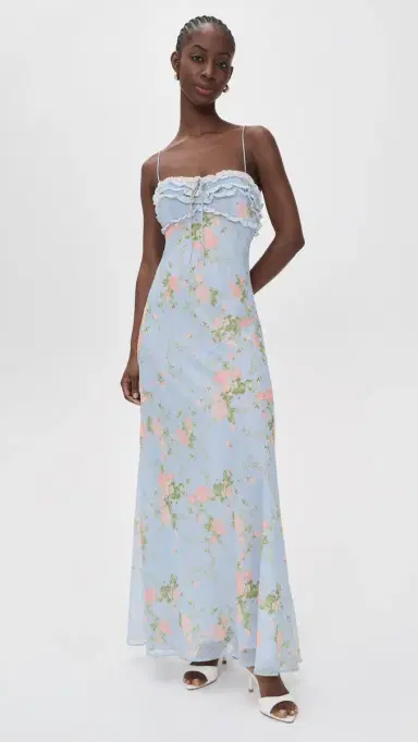For Love & Lemons Natalie Maxi Dress Blue | Thumbnail 2 For Love & Lemons Natalie Maxi Dress Blue | Thumbnail 2