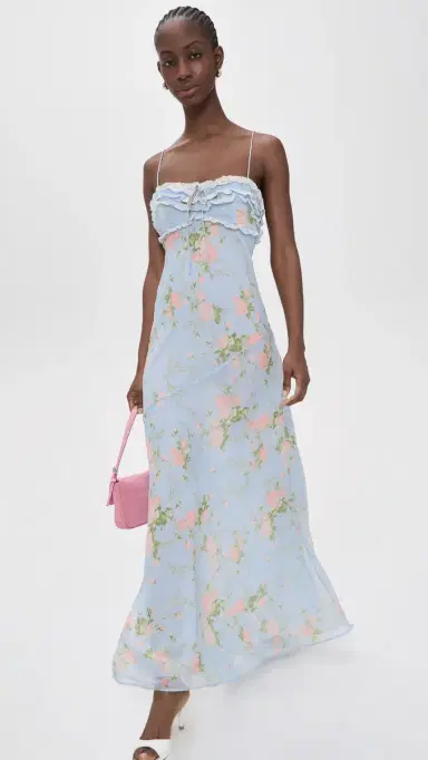 For Love & Lemons Natalie Maxi Dress Blue | Thumbnail 5 For Love & Lemons Natalie Maxi Dress Blue | Thumbnail 5