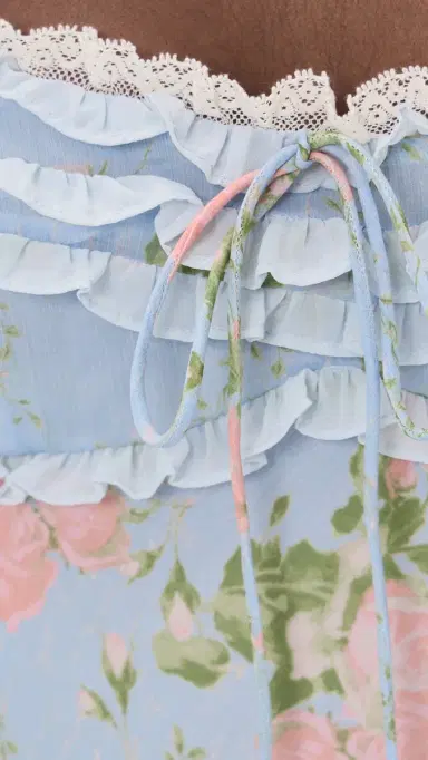 For Love & Lemons Natalie Maxi Dress Blue | Thumbnail 6 For Love & Lemons Natalie Maxi Dress Blue | Thumbnail 6