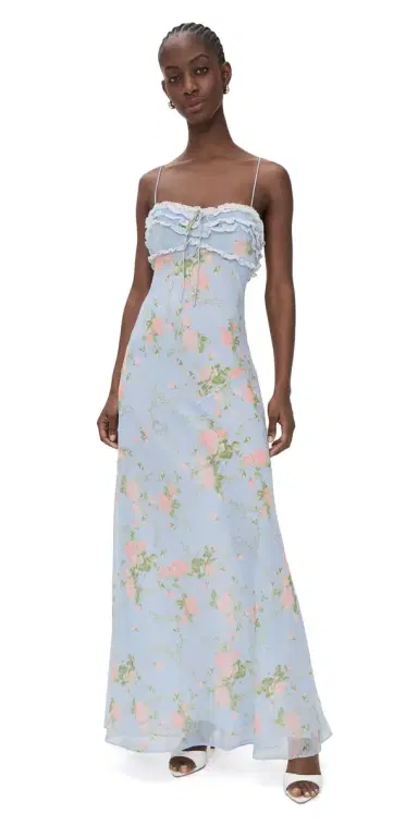 For Love & Lemons Natalie Maxi Dress Blue | Thumbnail 1 For Love & Lemons Natalie Maxi Dress Blue | Thumbnail 1