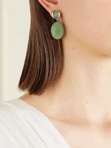 Jennifer Behr Ruthie Silver-tone Aventurine Earrings | Thumbnail 4 Jennifer Behr Ruthie Silver-tone Aventurine Earrings | Thumbnail 4