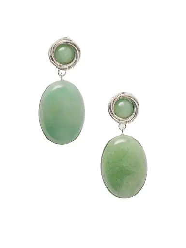 Jennifer Behr Ruthie Silver-tone Aventurine Earrings | Thumbnail 1 Jennifer Behr Ruthie Silver-tone Aventurine Earrings | Thumbnail 1