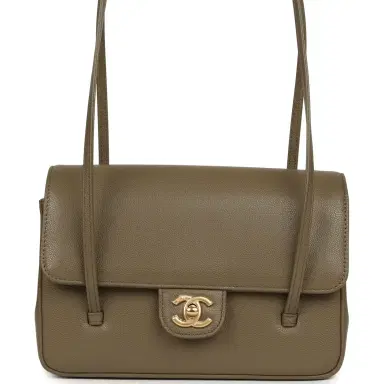 Chanel Chanel Small Preppy Coco Flap Bag Dark Khaki Shiny Caviar Brushed Gold Hardware | Thumbnail 1 Chanel Chanel Small Preppy Coco Flap Bag Dark Khaki Shiny Caviar Brushed Gold Hardware | Thumbnail 1