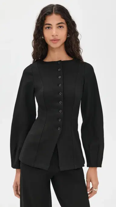 Aligne Bonnie Ponte Waisted Blazer Black 2 | Thumbnail 2 Aligne Bonnie Ponte Waisted Blazer Black 2 | Thumbnail 2