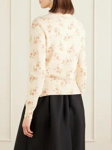 Simone Rocha Floral-print Knitted Cardigan | Thumbnail 4 Simone Rocha Floral-print Knitted Cardigan | Thumbnail 4