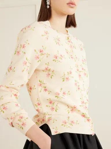Simone Rocha Floral-print Knitted Cardigan | Thumbnail 5 Simone Rocha Floral-print Knitted Cardigan | Thumbnail 5