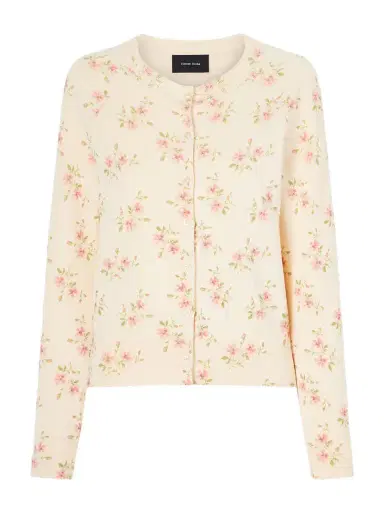 Simone Rocha Floral-print Knitted Cardigan | Thumbnail 1 Simone Rocha Floral-print Knitted Cardigan | Thumbnail 1