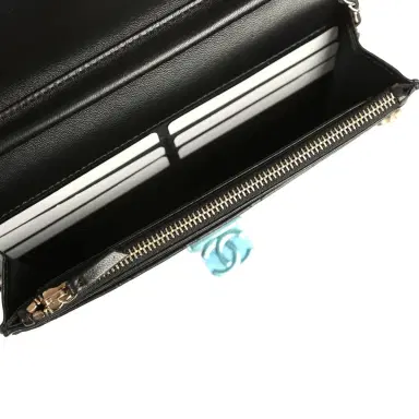 Chanel Chanel Wallet On Chain WOC Black Lambskin Light Gold Hardware | Thumbnail 10 Chanel Chanel Wallet On Chain WOC Black Lambskin Light Gold Hardware | Thumbnail 10