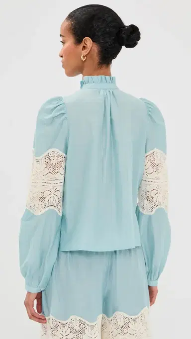 Alix of Bohemia Annabel ky Prima Lace Shirt Light Blue | Thumbnail 3 Alix of Bohemia Annabel ky Prima Lace Shirt Light Blue | Thumbnail 3