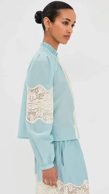 Alix of Bohemia Annabel ky Prima Lace Shirt Light Blue | Thumbnail 4 Alix of Bohemia Annabel ky Prima Lace Shirt Light Blue | Thumbnail 4