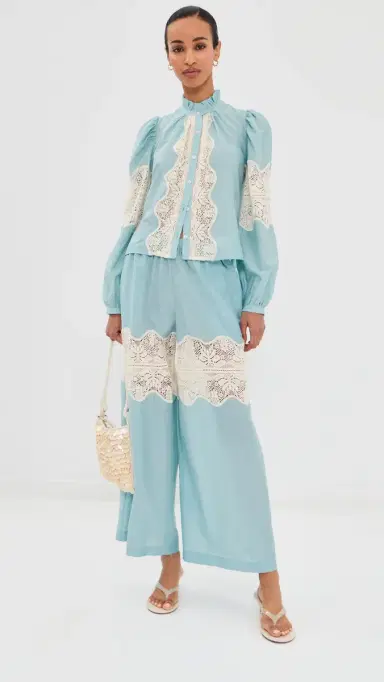 Alix of Bohemia Annabel ky Prima Lace Shirt Light Blue | Thumbnail 5 Alix of Bohemia Annabel ky Prima Lace Shirt Light Blue | Thumbnail 5