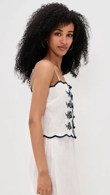 CAMI NYC Nazare Embroidered Linen Camisole Macadamia | Thumbnail 4 CAMI NYC Nazare Embroidered Linen Camisole Macadamia | Thumbnail 4