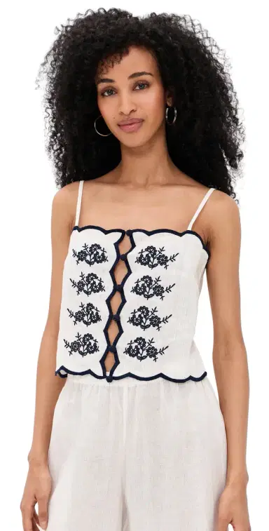 CAMI NYC Nazare Embroidered Linen Camisole Macadamia | Thumbnail 1 CAMI NYC Nazare Embroidered Linen Camisole Macadamia | Thumbnail 1