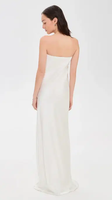 Norma Kamali Bias Strapless Gown Porcelain M | Thumbnail 3 Norma Kamali Bias Strapless Gown Porcelain M | Thumbnail 3