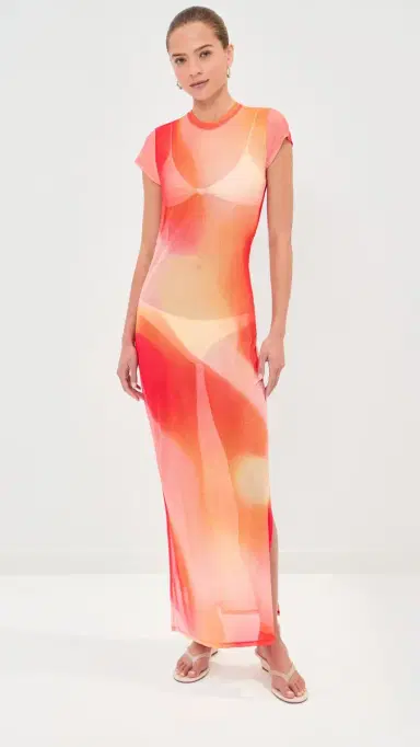SIMKHAI Fia Maxi Coverup Dress Golden Hour Sunset | Thumbnail 2 SIMKHAI Fia Maxi Coverup Dress Golden Hour Sunset | Thumbnail 2