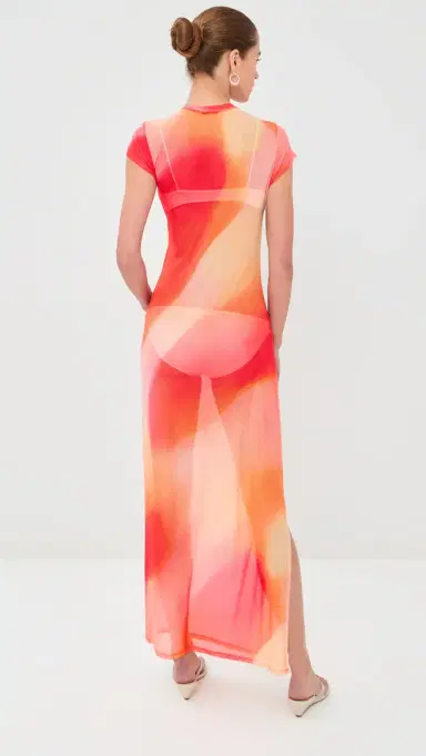 SIMKHAI Fia Maxi Coverup Dress Golden Hour Sunset | Thumbnail 3 SIMKHAI Fia Maxi Coverup Dress Golden Hour Sunset | Thumbnail 3