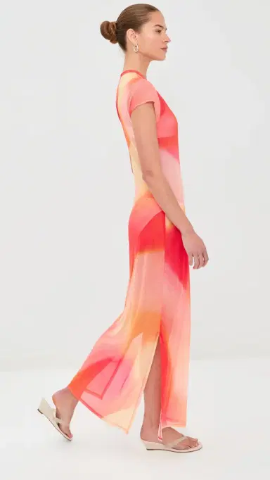 SIMKHAI Fia Maxi Coverup Dress Golden Hour Sunset | Thumbnail 4 SIMKHAI Fia Maxi Coverup Dress Golden Hour Sunset | Thumbnail 4