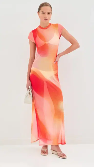 SIMKHAI Fia Maxi Coverup Dress Golden Hour Sunset | Thumbnail 5 SIMKHAI Fia Maxi Coverup Dress Golden Hour Sunset | Thumbnail 5