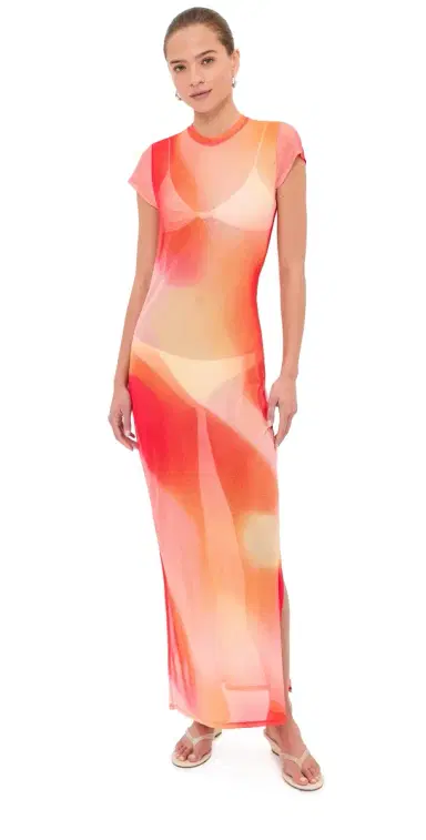 SIMKHAI Fia Maxi Coverup Dress Golden Hour Sunset | Thumbnail 1 SIMKHAI Fia Maxi Coverup Dress Golden Hour Sunset | Thumbnail 1