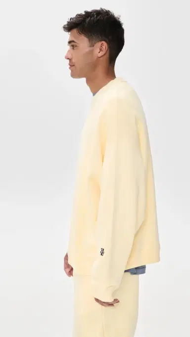 The Elder Statesman Unisex Coast Oversized Crew Butter | Thumbnail 6 The Elder Statesman Unisex Coast Oversized Crew Butter | Thumbnail 6