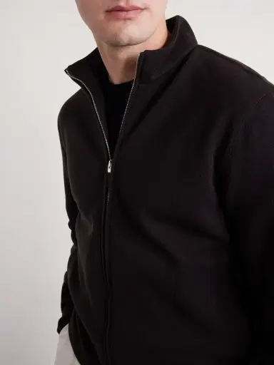 Zegna Honeycomb-Knit Cotton, Wool and Silk-Blend Zip-Up Sweater - Men | Thumbnail 5 Zegna Honeycomb-Knit Cotton, Wool and Silk-Blend Zip-Up Sweater - Men | Thumbnail 5