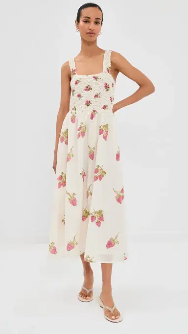 ALIX OF BOHEMIA Kay Strawberry Dot Dress Off-White | Thumbnail 2 ALIX OF BOHEMIA Kay Strawberry Dot Dress Off-White | Thumbnail 2