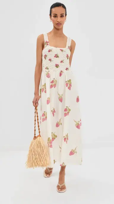 ALIX OF BOHEMIA Kay Strawberry Dot Dress Off-White | Thumbnail 5 ALIX OF BOHEMIA Kay Strawberry Dot Dress Off-White | Thumbnail 5