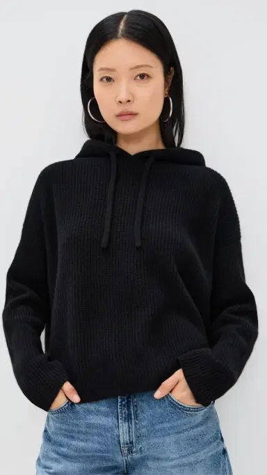 Jenni Kayne Cashmere Fisherman Hoodie Black | Thumbnail 2 Jenni Kayne Cashmere Fisherman Hoodie Black | Thumbnail 2