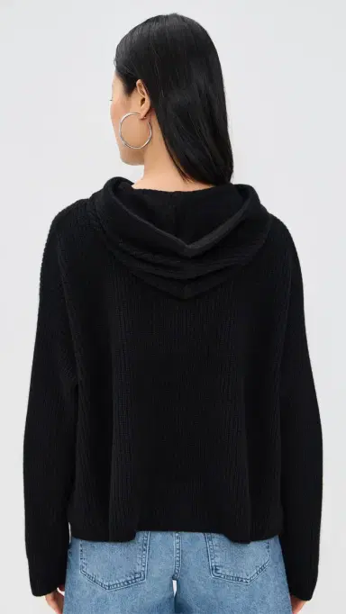 Jenni Kayne Cashmere Fisherman Hoodie Black | Thumbnail 3 Jenni Kayne Cashmere Fisherman Hoodie Black | Thumbnail 3
