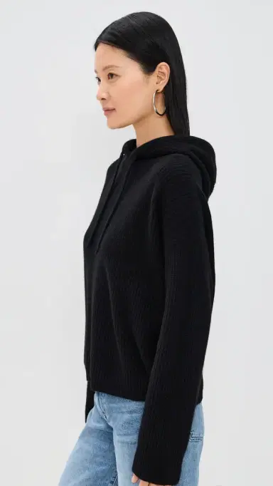 Jenni Kayne Cashmere Fisherman Hoodie Black | Thumbnail 4 Jenni Kayne Cashmere Fisherman Hoodie Black | Thumbnail 4