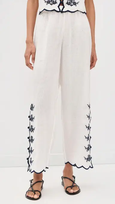 CAMI NYC adrid Embroidered Linen Pants acadamia | Thumbnail 2 CAMI NYC adrid Embroidered Linen Pants acadamia | Thumbnail 2