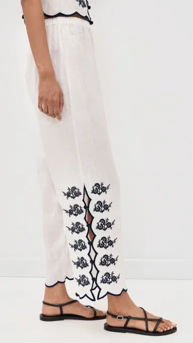 CAMI NYC adrid Embroidered Linen Pants acadamia | Thumbnail 4 CAMI NYC adrid Embroidered Linen Pants acadamia | Thumbnail 4
