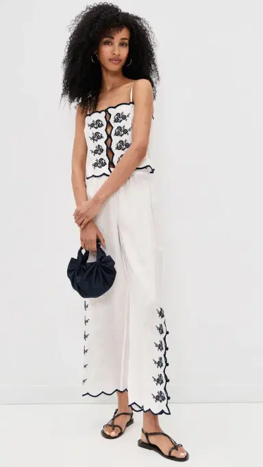 CAMI NYC adrid Embroidered Linen Pants acadamia | Thumbnail 5 CAMI NYC adrid Embroidered Linen Pants acadamia | Thumbnail 5