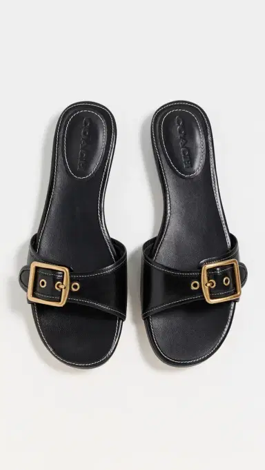 Coach Margot Flat Sandals Black 8.5 | Thumbnail 2 Coach Margot Flat Sandals Black 8.5 | Thumbnail 2