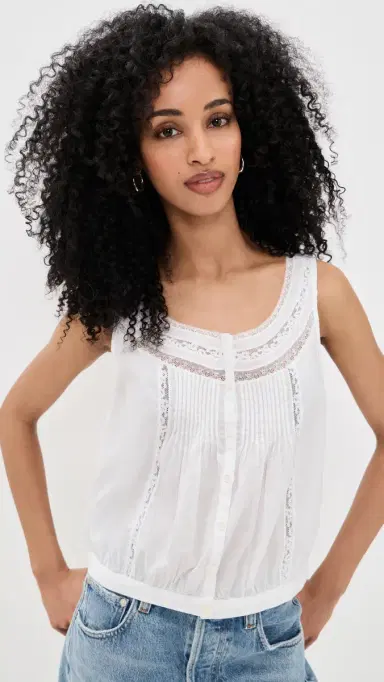 Madewell ace-Insert Pintuck Sleeveless Top White | Thumbnail 2 Madewell ace-Insert Pintuck Sleeveless Top White | Thumbnail 2