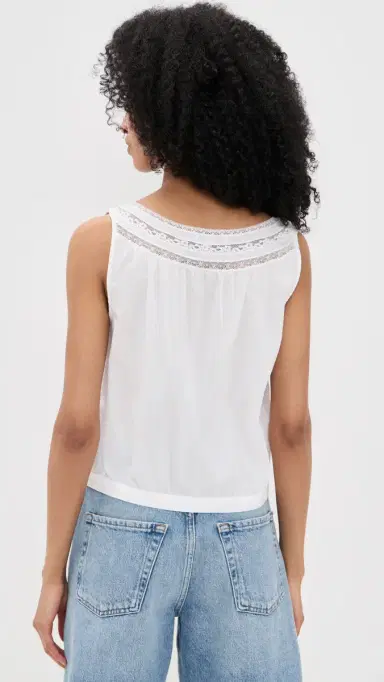 Madewell ace-Insert Pintuck Sleeveless Top White | Thumbnail 3 Madewell ace-Insert Pintuck Sleeveless Top White | Thumbnail 3