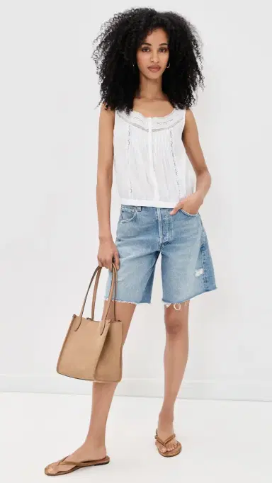 Madewell ace-Insert Pintuck Sleeveless Top White | Thumbnail 5 Madewell ace-Insert Pintuck Sleeveless Top White | Thumbnail 5