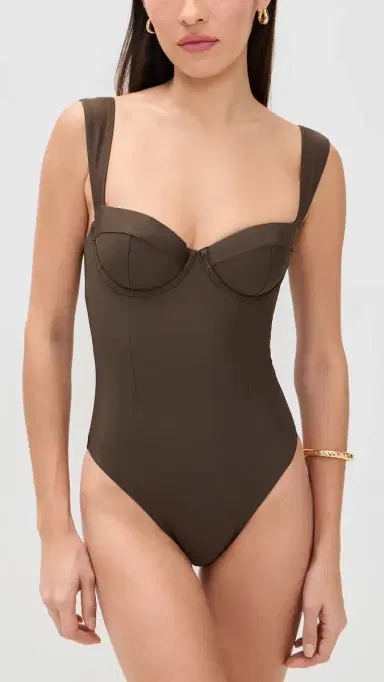 Simkhai Kyle Bustier One Piece Chocolate S | Thumbnail 2 Simkhai Kyle Bustier One Piece Chocolate S | Thumbnail 2