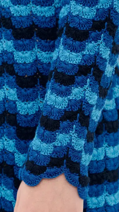 ESCVDO olana Long Sleeve Crochet Mini Dress Blues | Thumbnail 6 ESCVDO olana Long Sleeve Crochet Mini Dress Blues | Thumbnail 6
