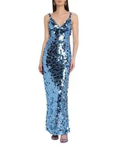 Bronx and Banco Allegra Deep V-Neck Sequin Column Gown | Thumbnail 1 Bronx and Banco Allegra Deep V-Neck Sequin Column Gown | Thumbnail 1