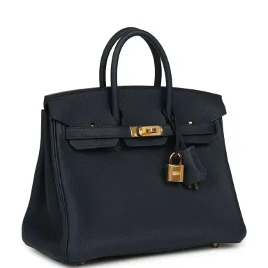 HERMÈS Hermes Birkin 25 Bleu Abysse Togo Gold Hardware | Thumbnail 2 HERMÈS Hermes Birkin 25 Bleu Abysse Togo Gold Hardware | Thumbnail 2
