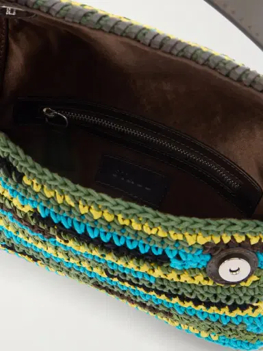Staud Timmy Leather-trimmed Crocheted Fabric And Raffia Shoulder Bag | Thumbnail 6 Staud Timmy Leather-trimmed Crocheted Fabric And Raffia Shoulder Bag | Thumbnail 6
