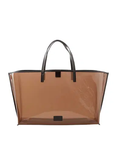 Staud Christos Large Leather-trimmed Pvc Tote | Thumbnail 1 Staud Christos Large Leather-trimmed Pvc Tote | Thumbnail 1