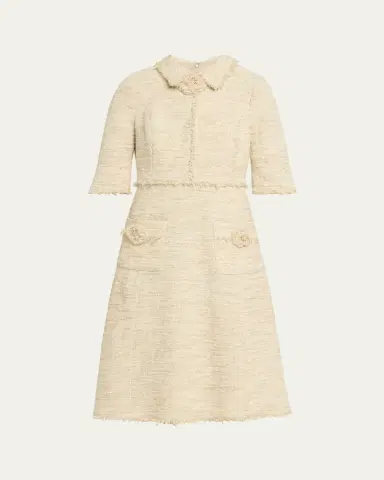 Rickie Freeman for Teri Jon Fringe-Trim Metallic Tweed Dress | Thumbnail 5 Rickie Freeman for Teri Jon Fringe-Trim Metallic Tweed Dress | Thumbnail 5